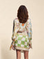 Unique Printed Irregular Knotted Mini Dress