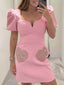 Elegant and Sweet Puff Sleeve Sequin Evening Gown Dress