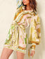 Unique Printed Irregular Knotted Mini Dress