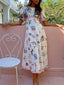 Delphine | Boho Postcard Print Midi