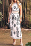 Elodie | Ethnic Print Crop Top & Tire-up Wrap Midi Skirts Set
