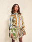Unique Printed Irregular Knotted Mini Dress