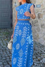 Elodie | Ethnic Print Crop Top & Tire-up Wrap Midi Skirts Set