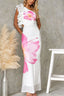 Fashion One Shoulder Floral Print Fitted Maxi Dress