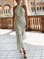 Elegant Cross Halter Neck Fishtail Midi Dress
