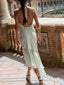 Elegant Cross Halter Neck Fishtail Midi Dress