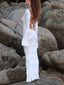 Sexy Backless Trumpet Sleeve Fishtail Maxi Dress