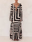 Amaia | Geometric Tie-Front Maxi Dress