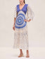 Unique Elegant Sunburst Print Midi Dress