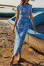 Elodie | Ethnic Print Crop Top & Tire-up Wrap Midi Skirts Set