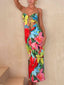 Hollow Print Sling Dress