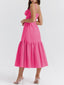 Strap Solid Color A-Hem Midi Dress
