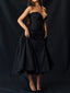 Veronica | Black Strapless Midi Dress