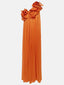 Romantic Moment Unique One Shoulder Applique Ruffle Pleated Dress