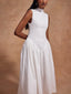 Clair | Low-Waist Ruched Midi Dress