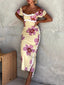 Cali | Summer Floral Linen Midi Dress