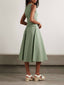 Sage | Crinkled Belted Dress