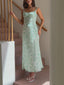 Sophisticated Floral Print Open Back Pleated Midi Dress