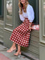 Cleo | High-Waist Plaid Maxi Skirt