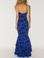Elegant Polka Dot Print Fluffy Ruffles At The Hem Maxi Dress