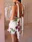 Elegant And Charming Unique Floral Print Open Back Tie Mini Dress