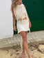 Summer Knit Halter Neck Tie Open Back Elastic Waist Mini Dress