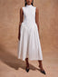 Clair | Low-Waist Ruched Midi Dress