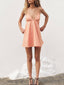 Delicate Striped Print Suspender Mini Dress