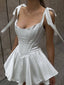 Party Waist Bow Satin Party Mini Dress