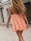 Delicate Striped Print Suspender Mini Dress