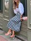 Cleo | High-Waist Plaid Maxi Skirt