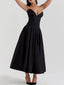 Veronica | Black Strapless Midi Dress