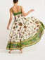 Sun Drenched Unique Print Smocked Back Pocketed Dress