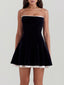 Cheryl | Black Velvet Strapless Dress