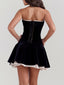 Cheryl | Black Velvet Strapless Dress