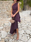 Oblique Shoulder Asymmetric Design Dress