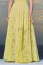 Exquisite embroidered hollow lace long A-line skirt