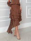 Elegant Asymmetrical Ruffled Skirt