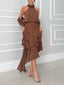 Elegant Asymmetrical Ruffled Skirt