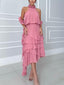 Elegant Asymmetrical Ruffled Skirt