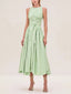 Elegant Ruched Waist Sleeveless Midi Dress