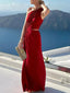 Unique Hollow Twist Pleated Off-Shoulder Slim Party Maxi Dress