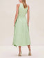 Elegant Ruched Waist Sleeveless Midi Dress