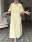 Vintage Square Collar Bubble Sleeve Dress