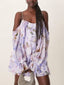 Off-shoulder Printed Mini Dress