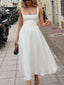Elegant Sling Square Collar Large Swing MidI Dress