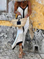 Colorblock Suspender Midi Dress