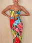 Hollow Print Sling Dress