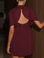 Elegant Sheer Cape Mini Dress