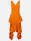 Irregular Hem V-neck Dress
